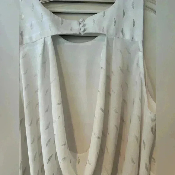 Brixon Ivy White Tank with Silver Print with Open Back in Size Small - Picture 4 of 7